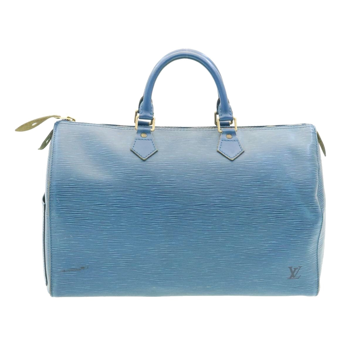 LOUIS VUITTON Epi Speedy 35 Hand Bag Blue M42995 LV Auth ar5050