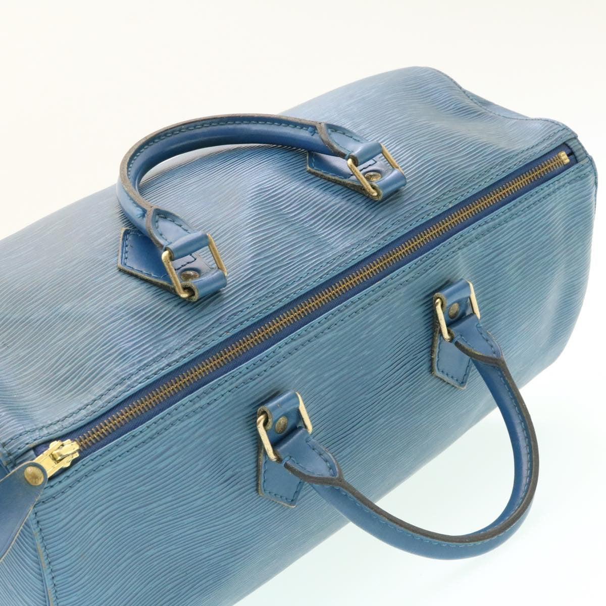 LOUIS VUITTON Epi Speedy 35 Hand Bag Blue M42995 LV Auth ar5050