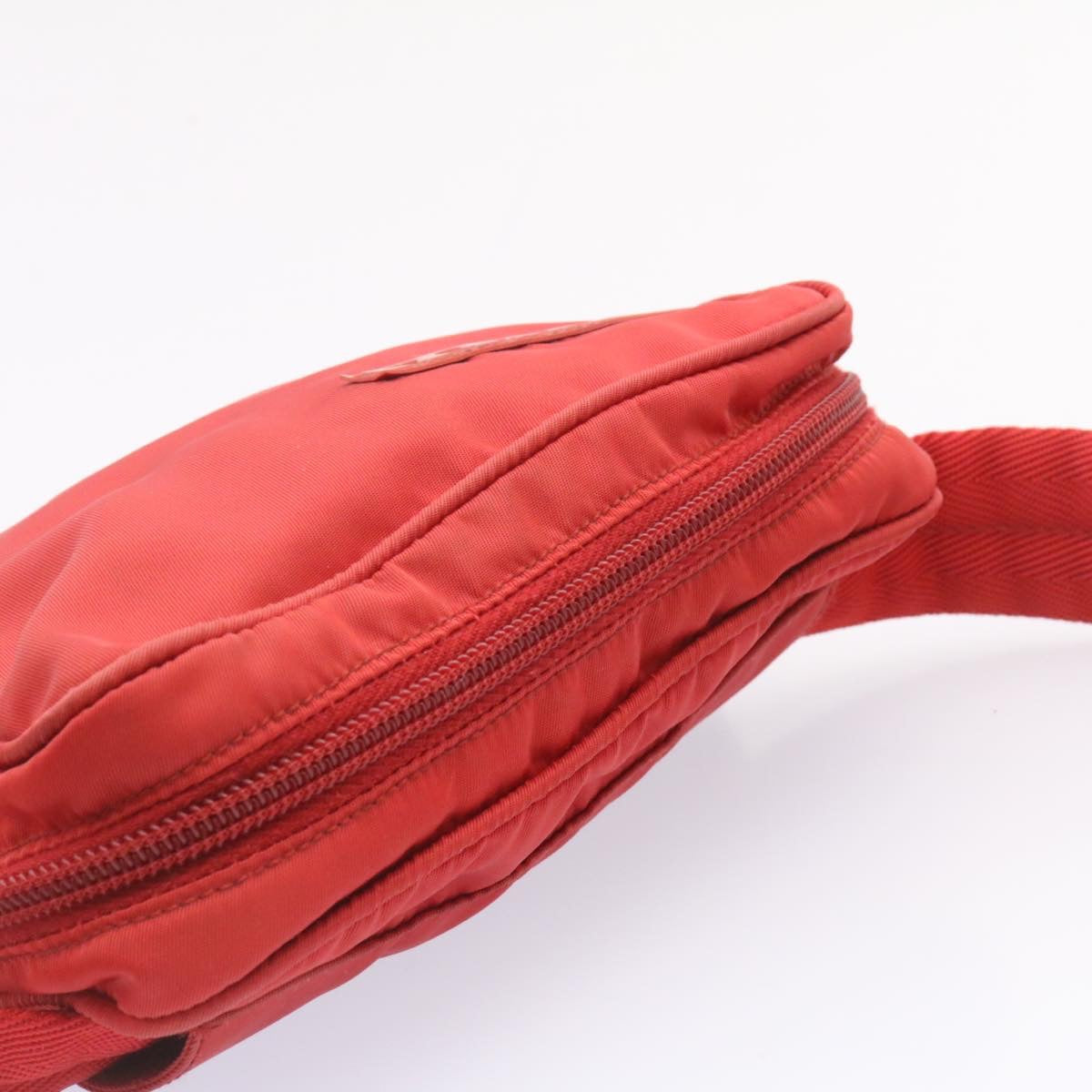 PRADA Nylon Waist bag Waist Pouch Red Auth ar5053