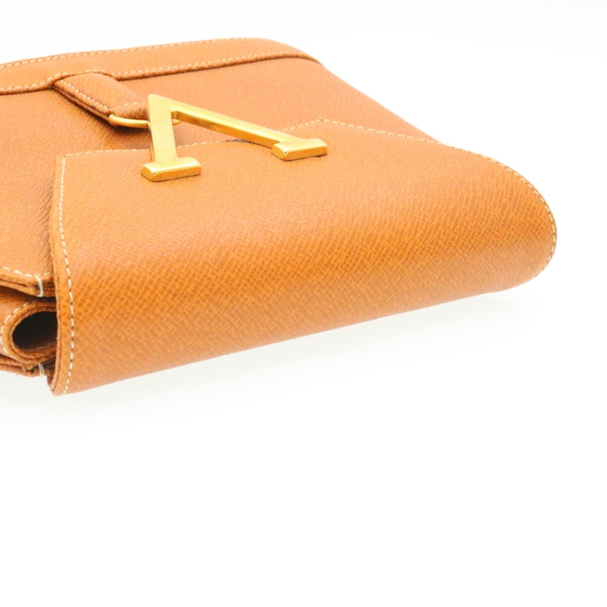 VALENTINO Shoulder Bag Leather Orange Auth ar5163