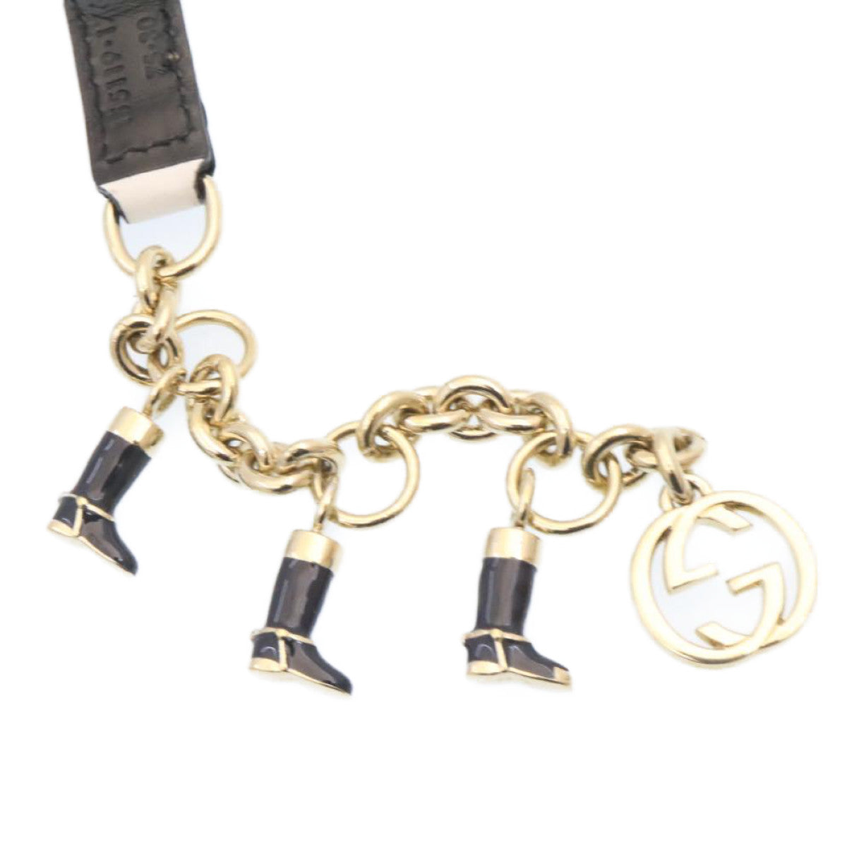 GUCCI Sherry Line Chain Belt Navy Red Auth ar5271 - 0