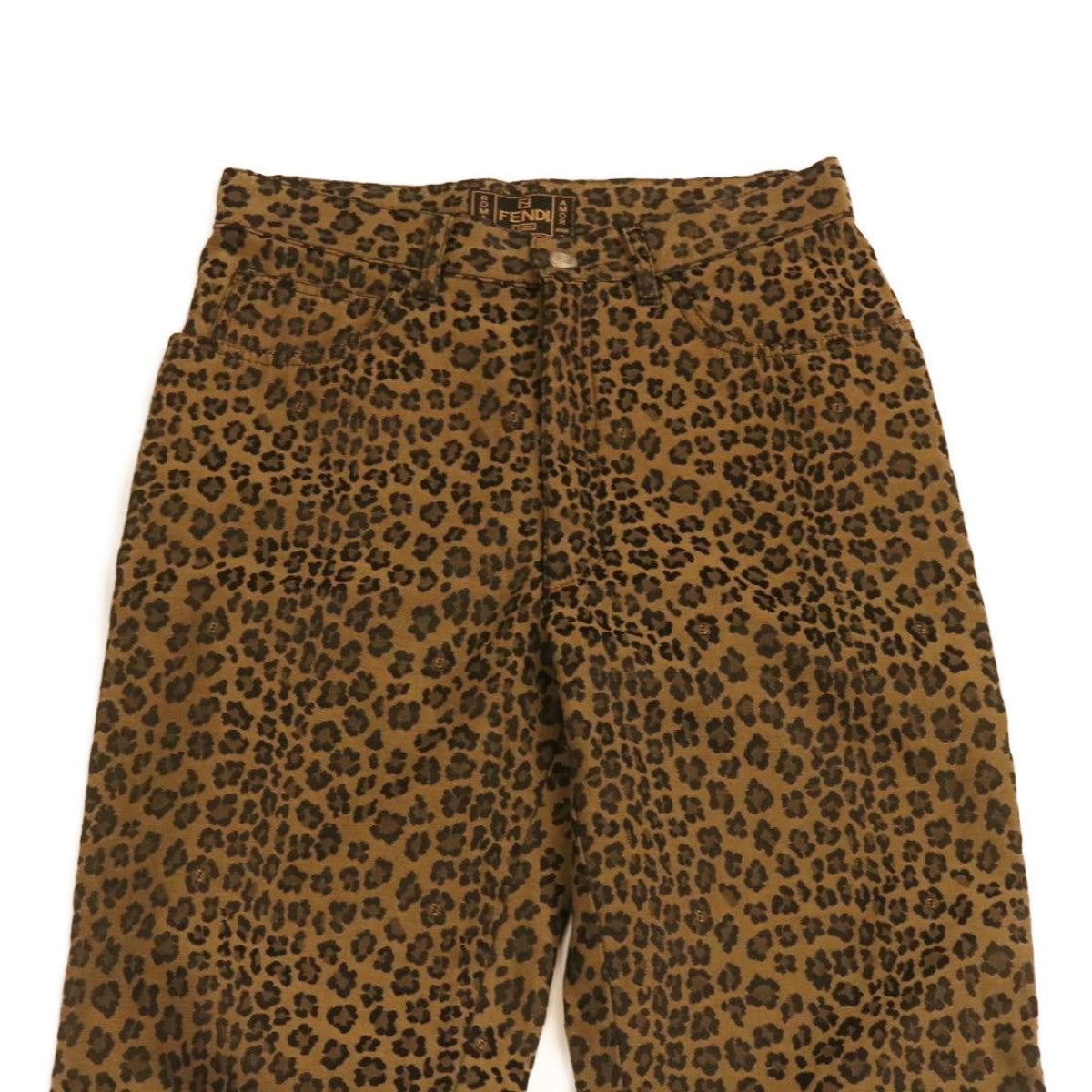 FENDI Leopard Pattern Pants Brown Auth ar5303 - 0