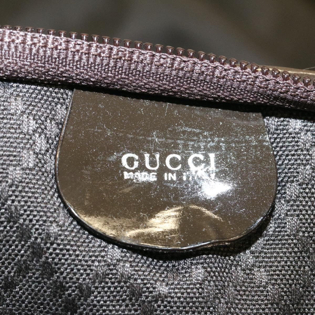 GUCCI Diamante Garment Cover Nylon Dark Brown Auth ar5309