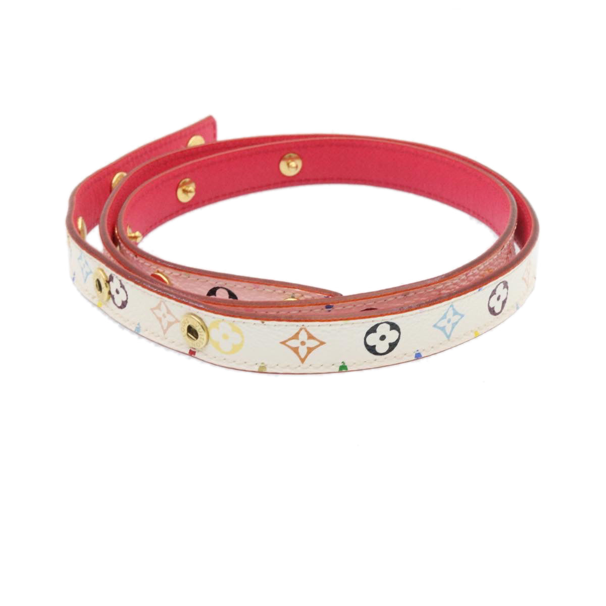 LOUIS VUITTON Monogram Multicolor Belt White LV Auth ar5567 - 0