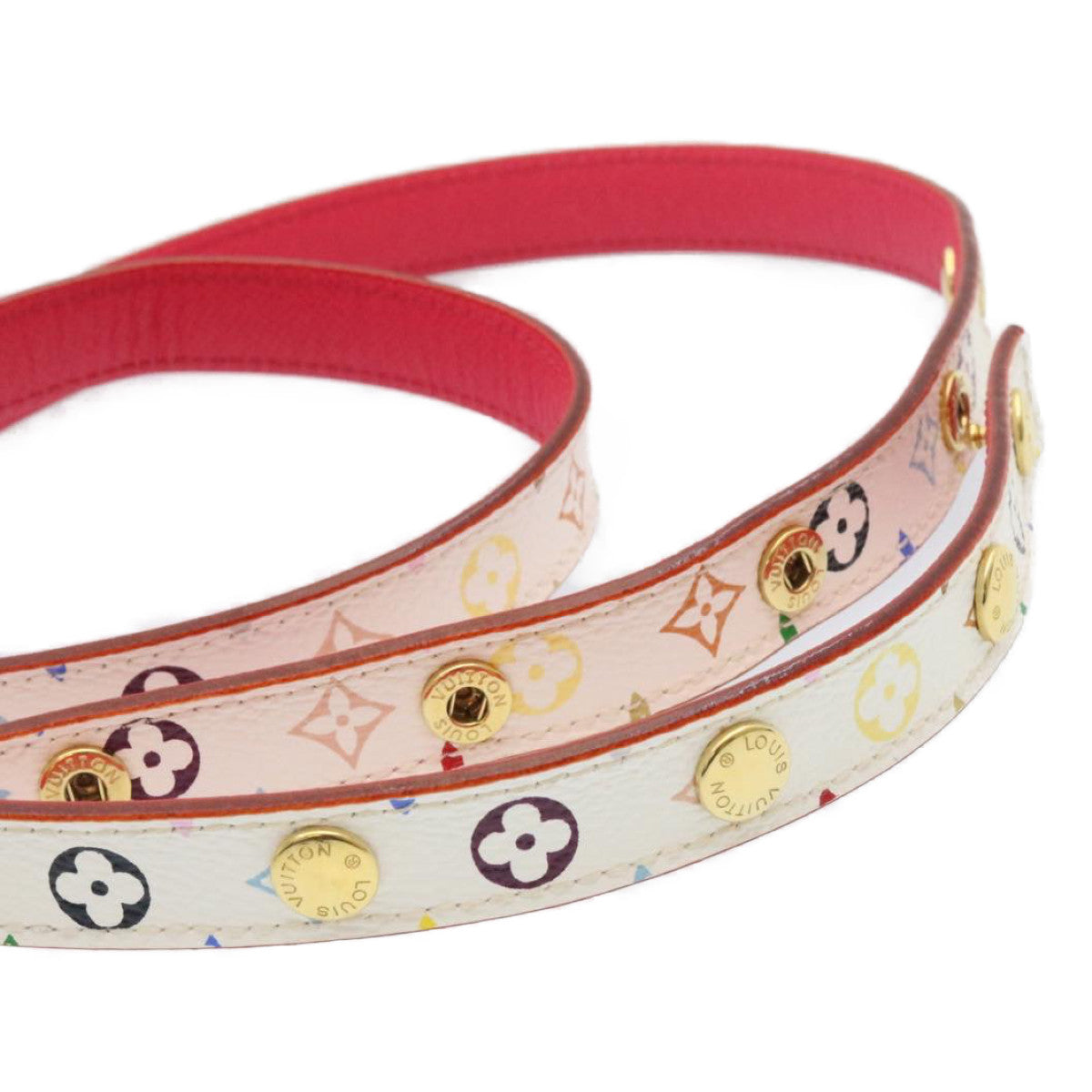 LOUIS VUITTON Monogram Multicolor Belt White LV Auth ar5567