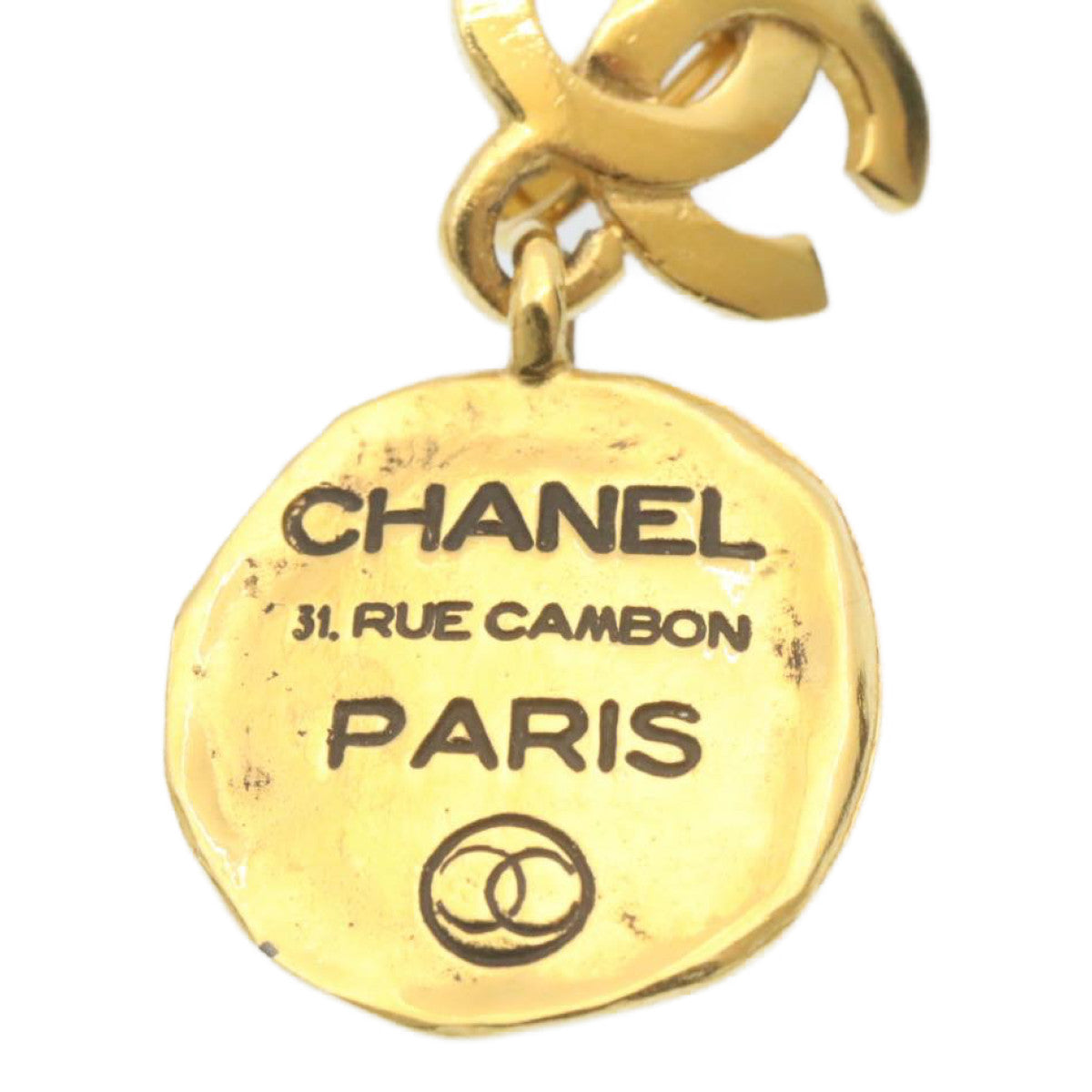 CHANEL Earring Gold CC Auth ar5931