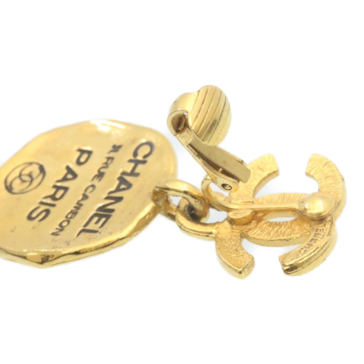 CHANEL Earring Gold CC Auth ar5931