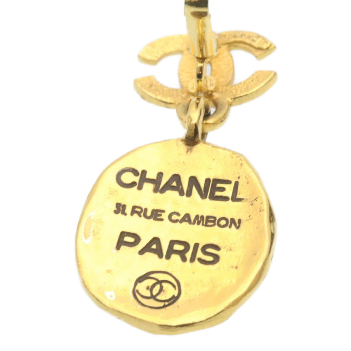 CHANEL Earring Gold CC Auth ar5931