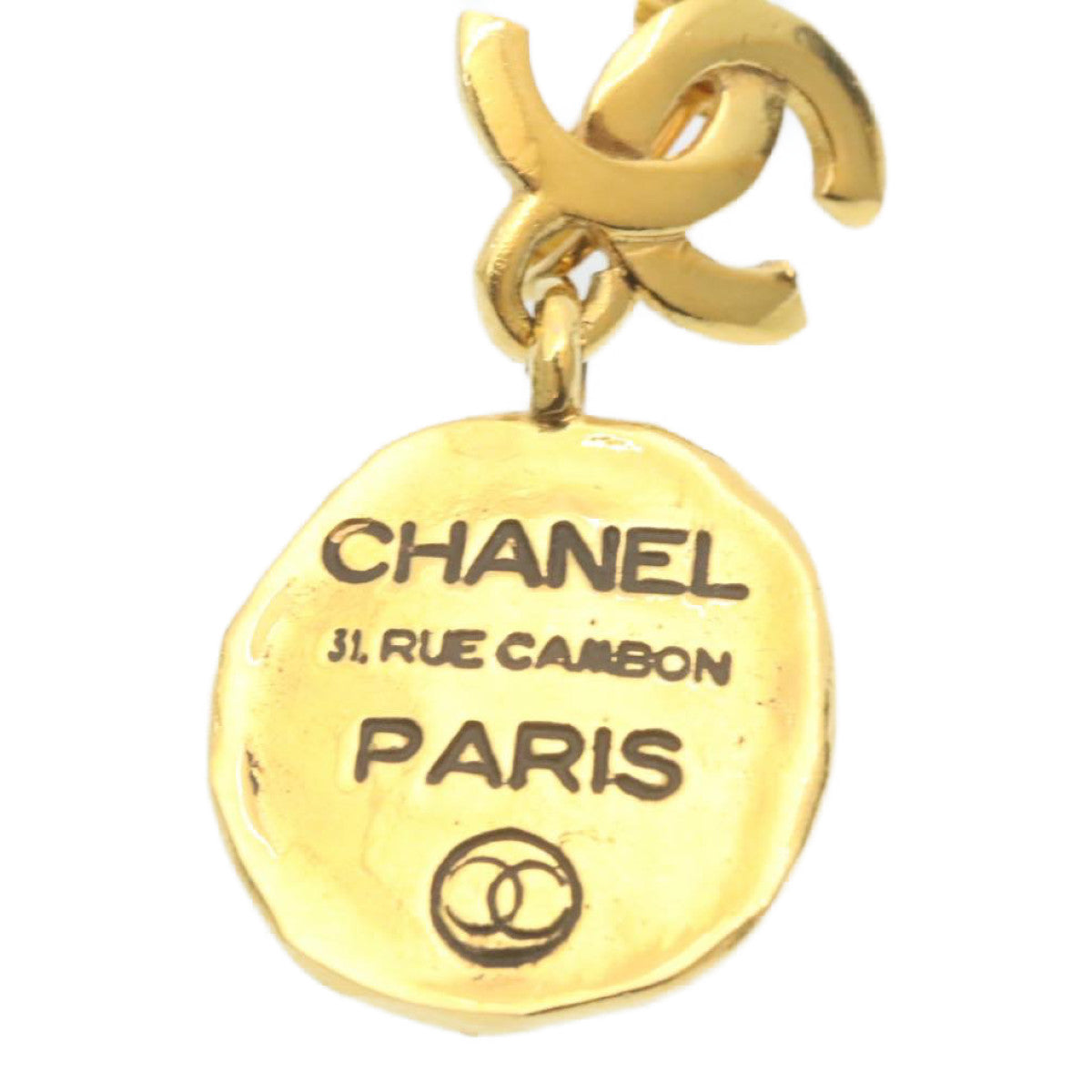 CHANEL Earring Gold CC Auth ar5931