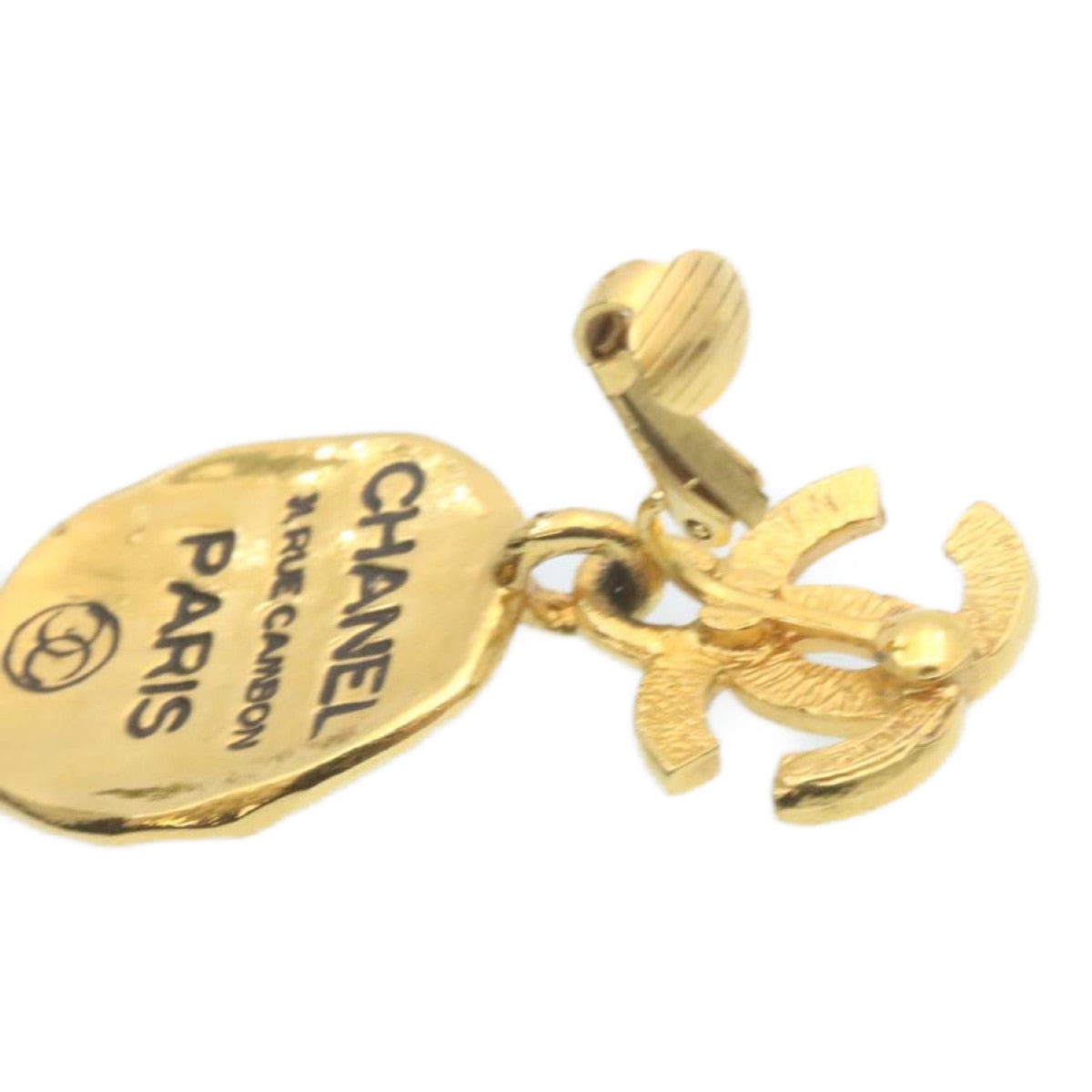 CHANEL Earring Gold CC Auth ar5931