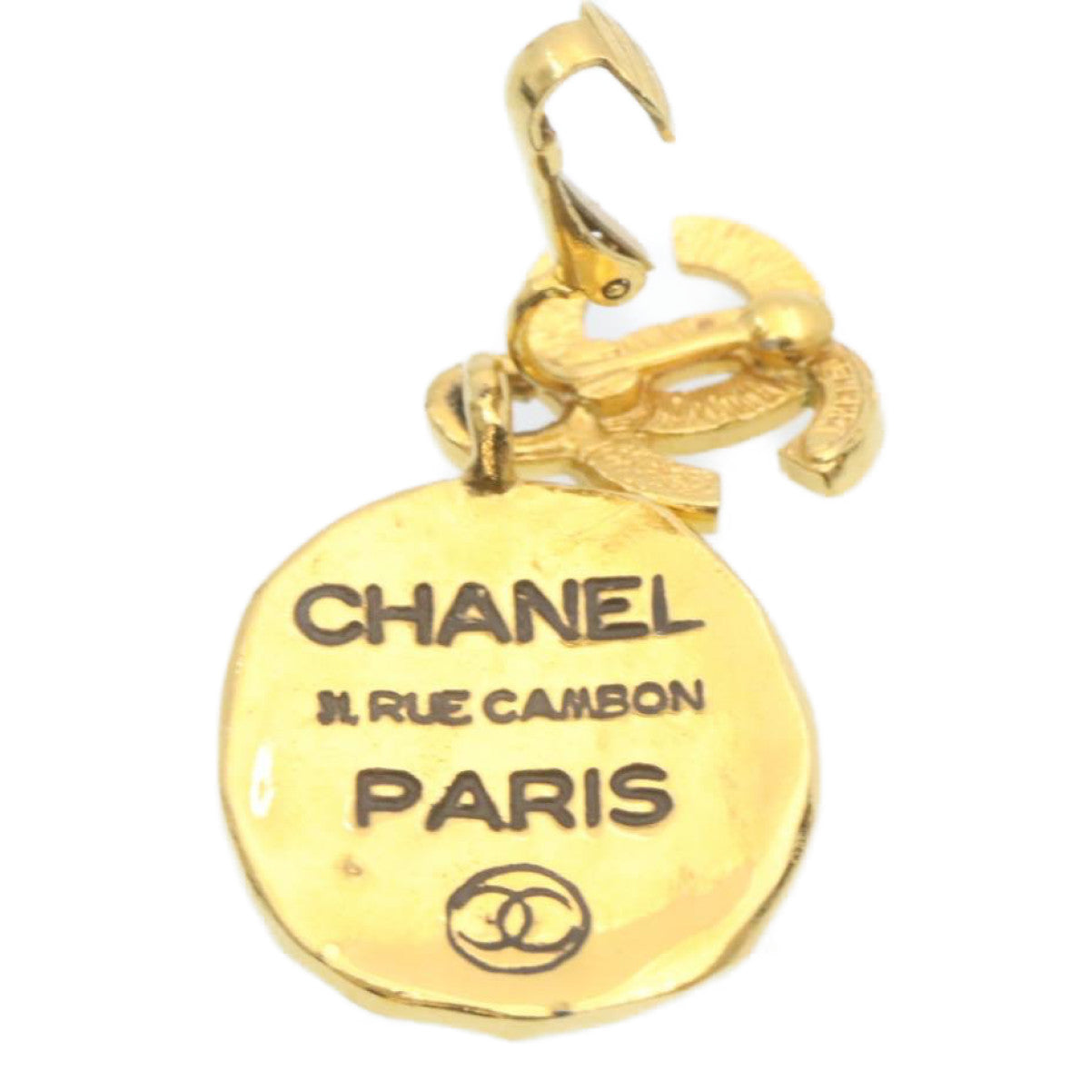 CHANEL Earring Gold CC Auth ar5931