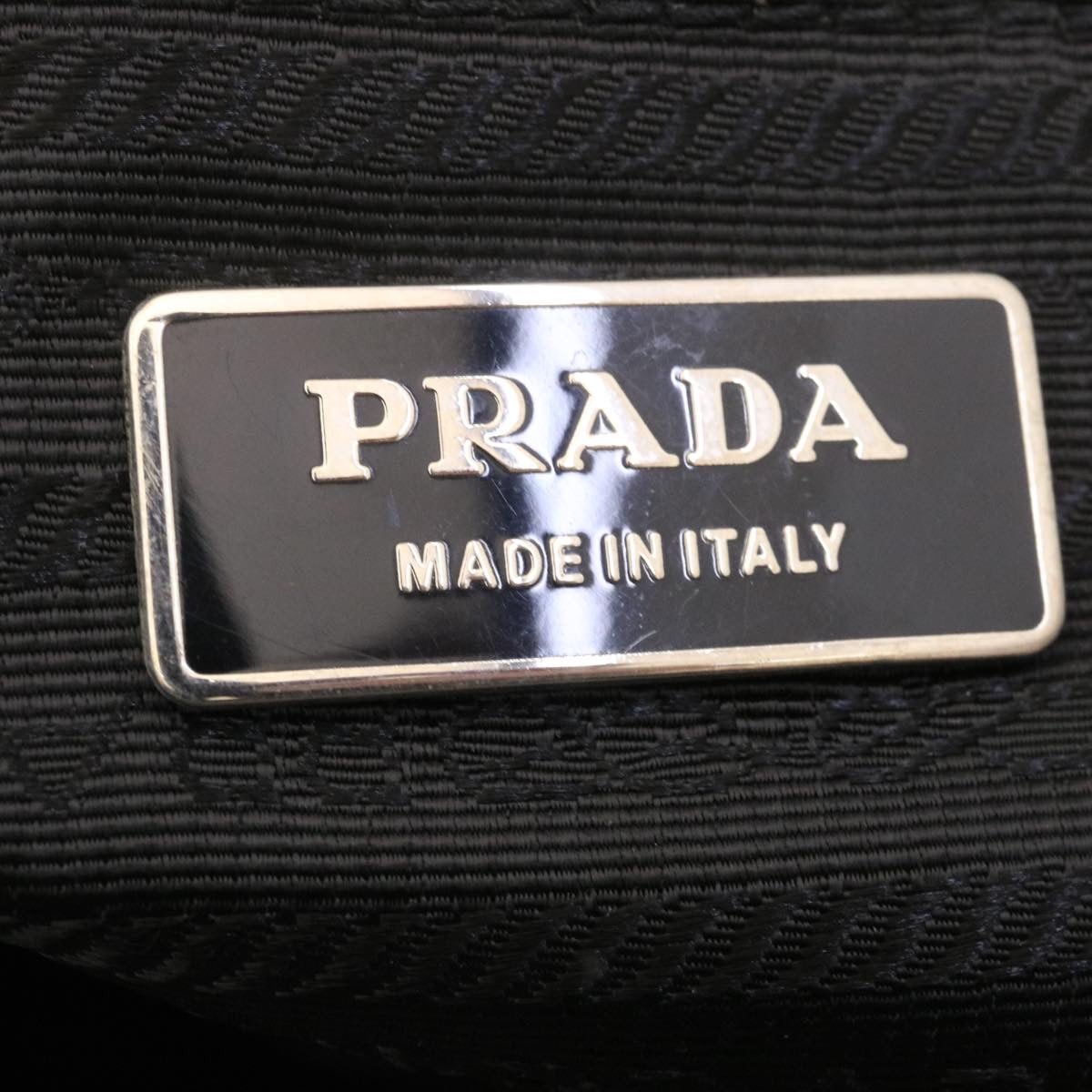 PRADA Hand Bag Nylon Leather Black Auth ar6238