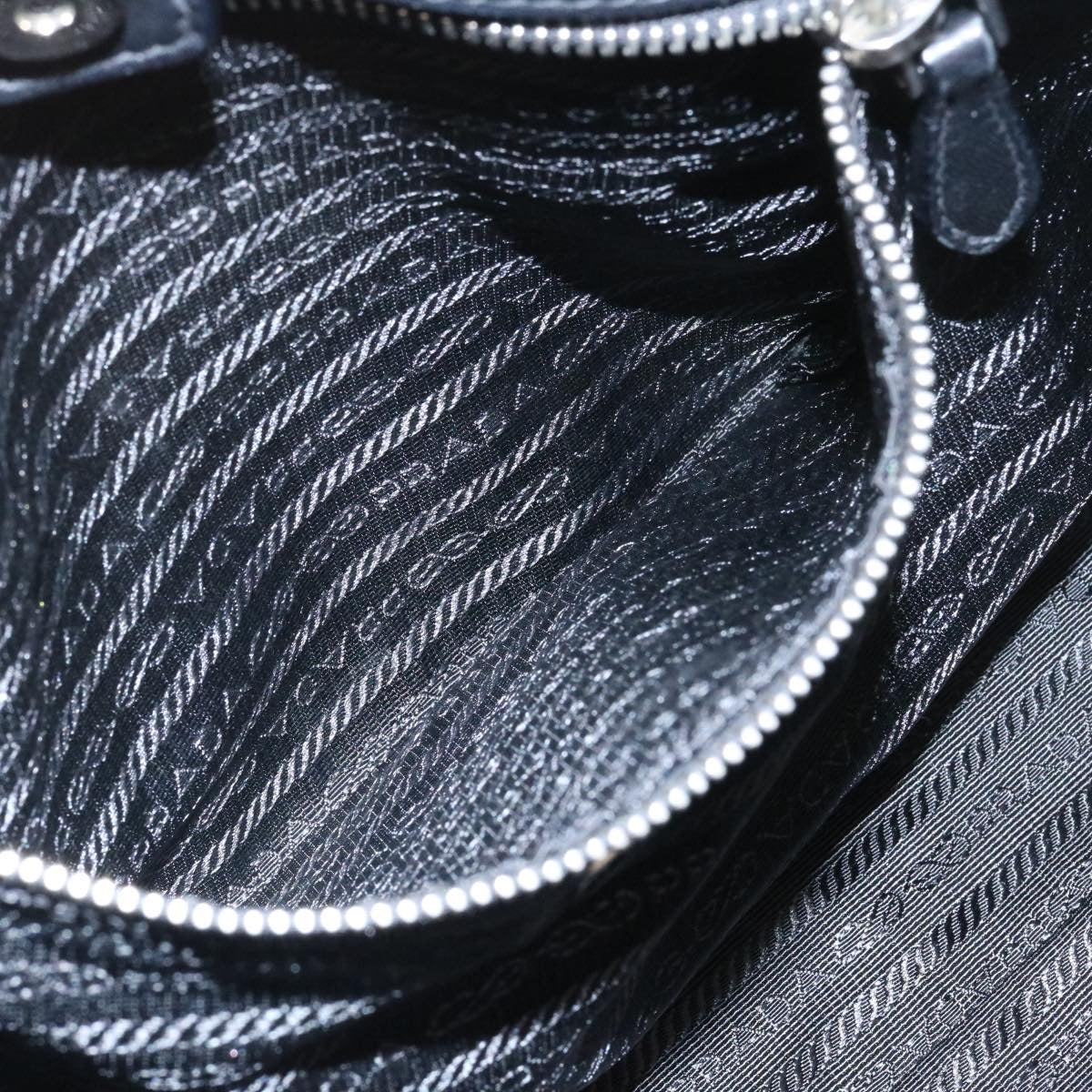 PRADA Hand Bag Nylon Leather Black Auth ar6238