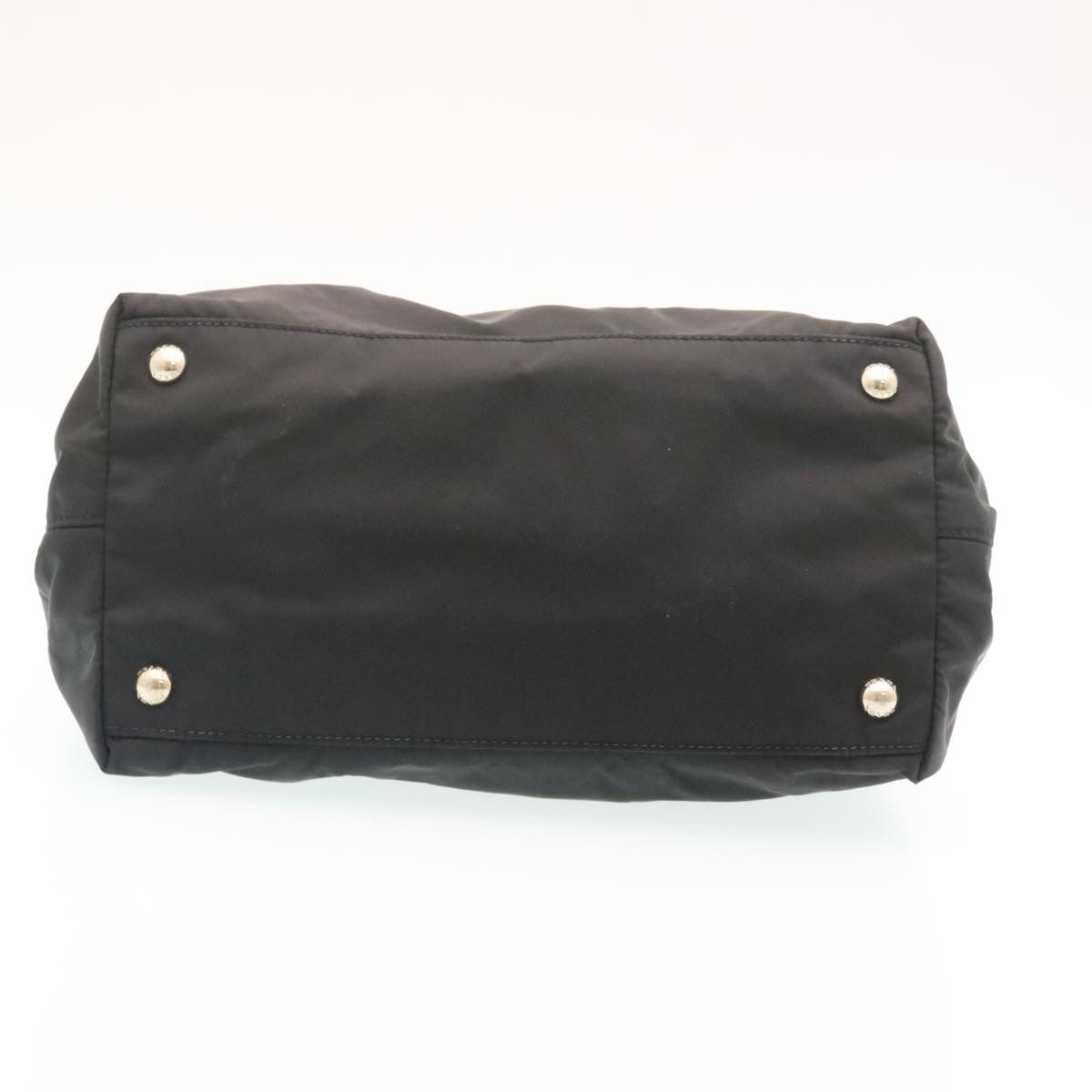 PRADA Hand Bag Nylon Leather Black Auth ar6238
