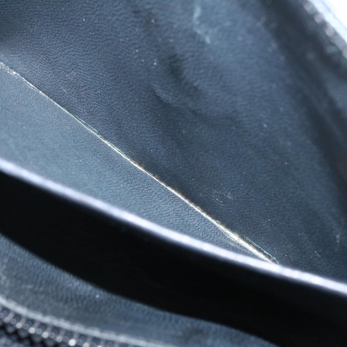 CELINE Chain Shoulder Bag Leather Black Auth ar6324