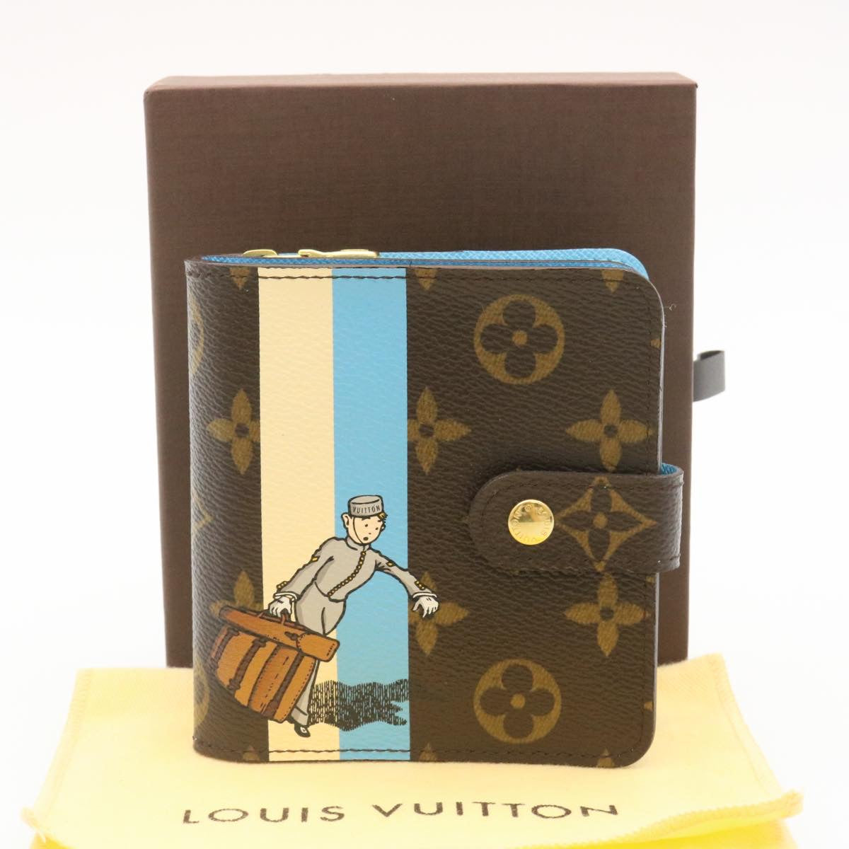 LOUIS VUITTON Monogram groom Compact zip Wallet M60036 LV Auth ar6374