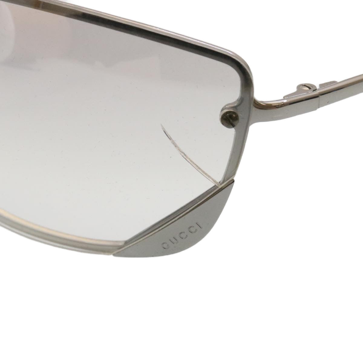 GUCCI Glasses Metal Platstick 2Set Black Silver Auth ar6420