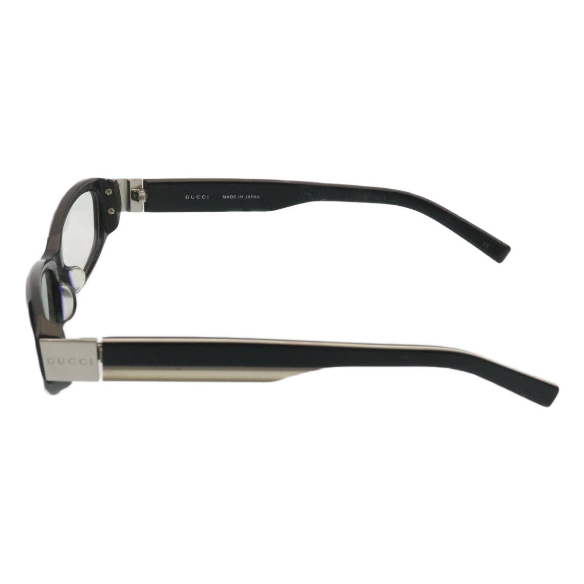 GUCCI Glasses Metal Platstick 2Set Black Silver Auth ar6420