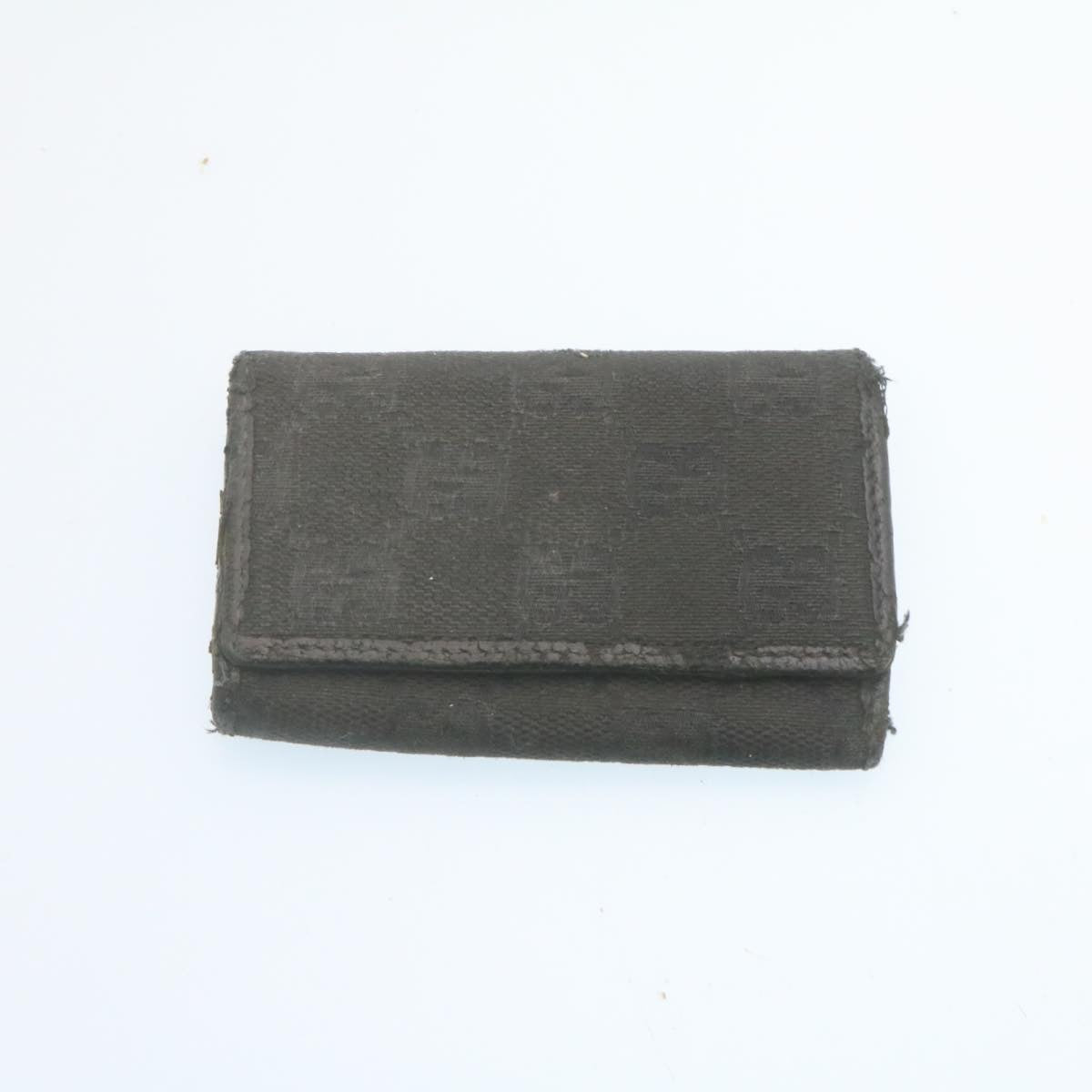 GUCCI GG Canvas Key Case Leather 6Set Black White Auth ar6421 - 0