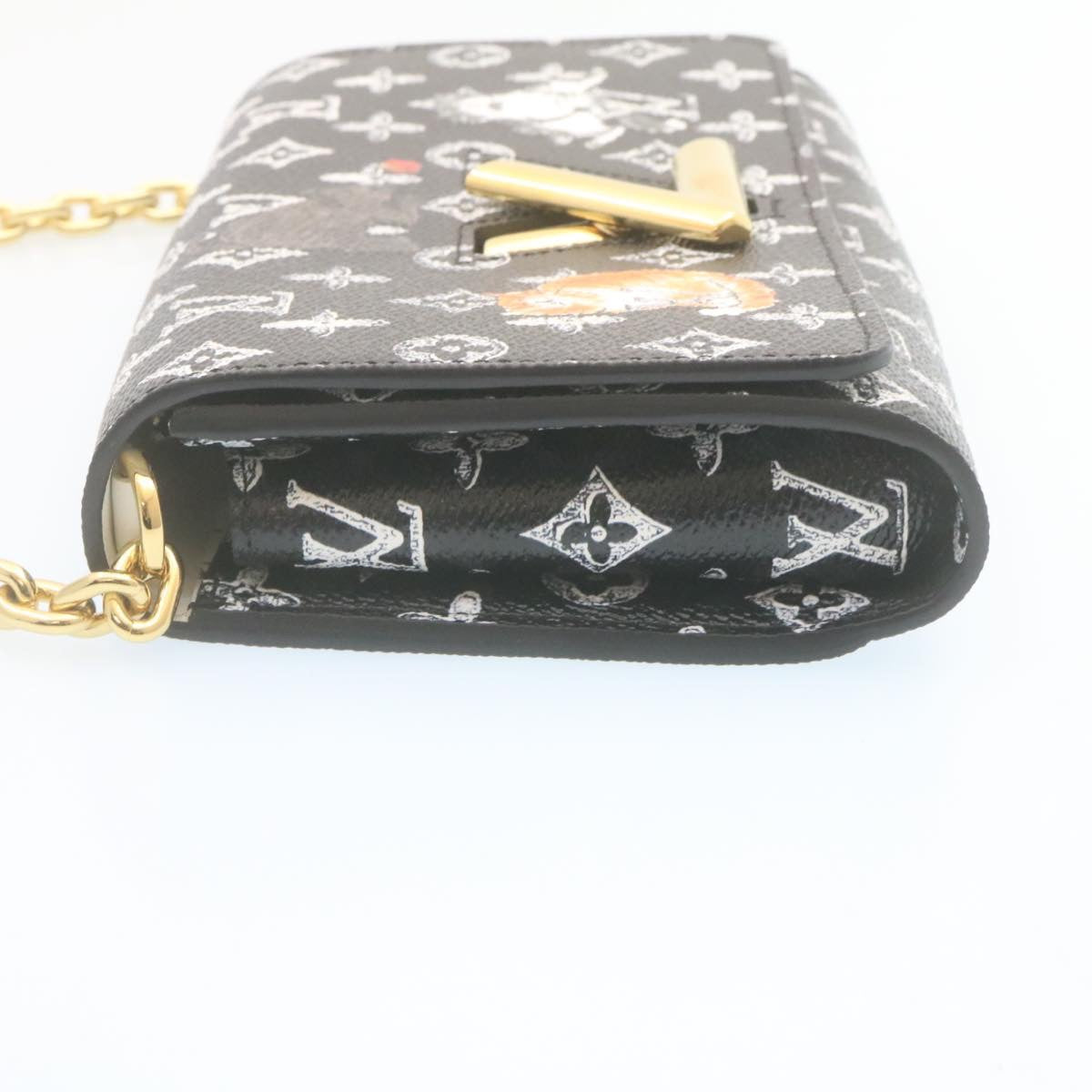 LOUIS VUITTON Monogram Cat Portefeuille Twist Chain Wallet M63888 Auth ar6463