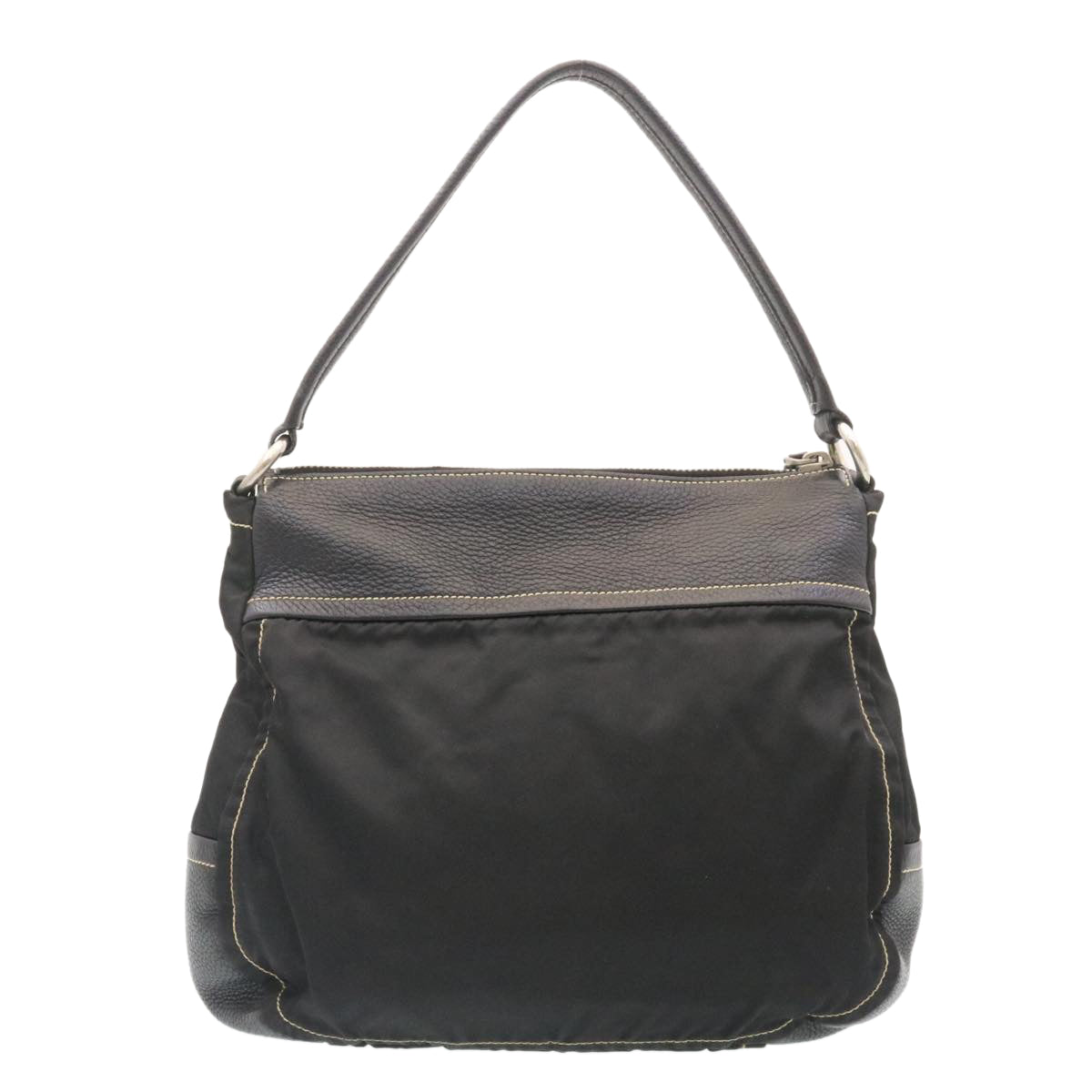 PRADA Shoulder Bag Nylon Leather Black Auth ar6476 - 0