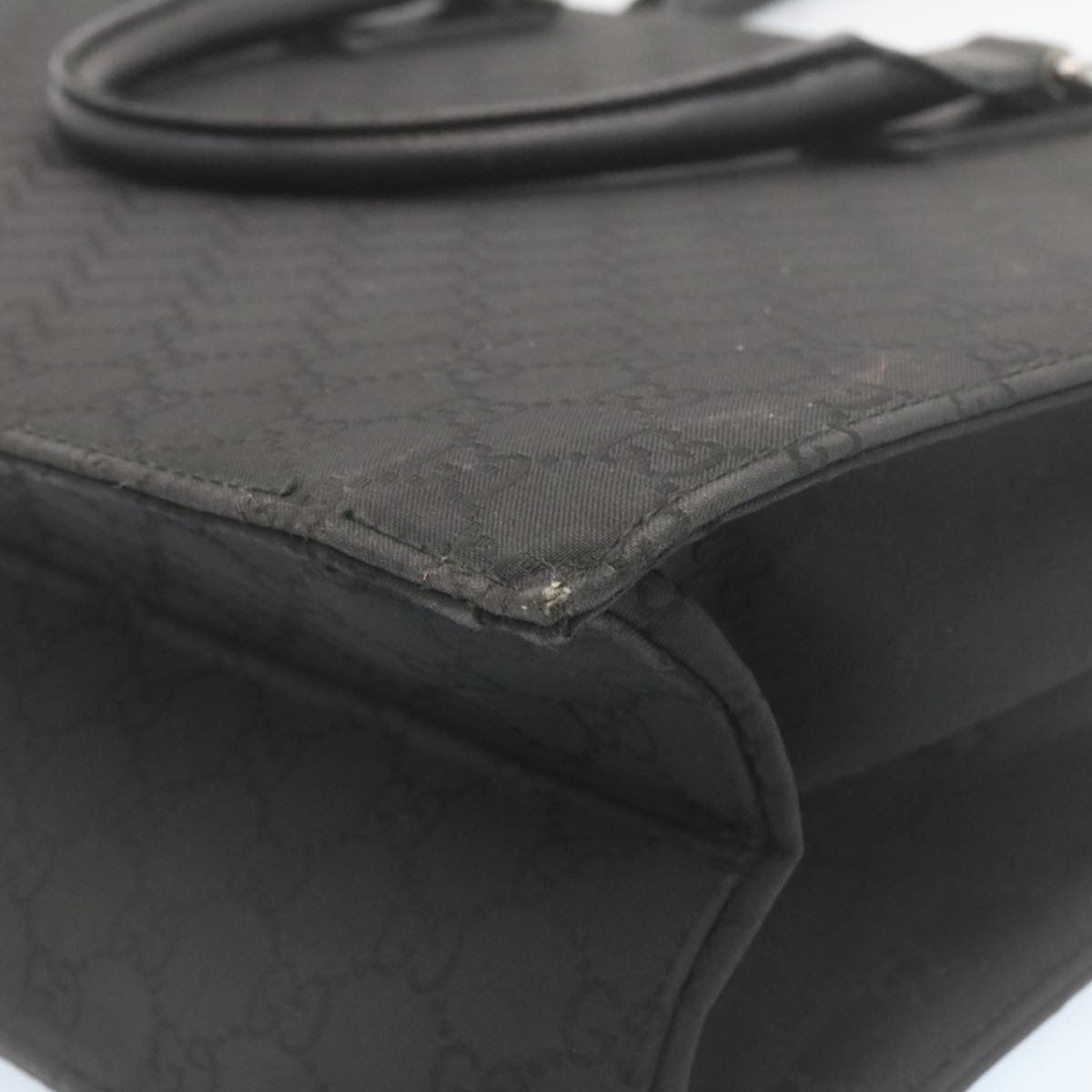 GUCCI GG Canvas Hand Bag Black Auth ar6477