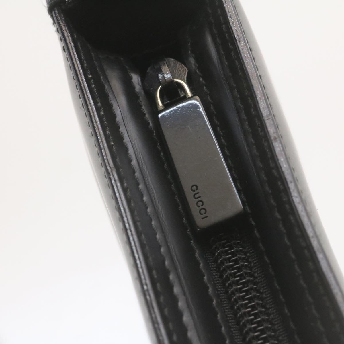 GUCCI Shoulder Bag Leather Black Auth ar6499