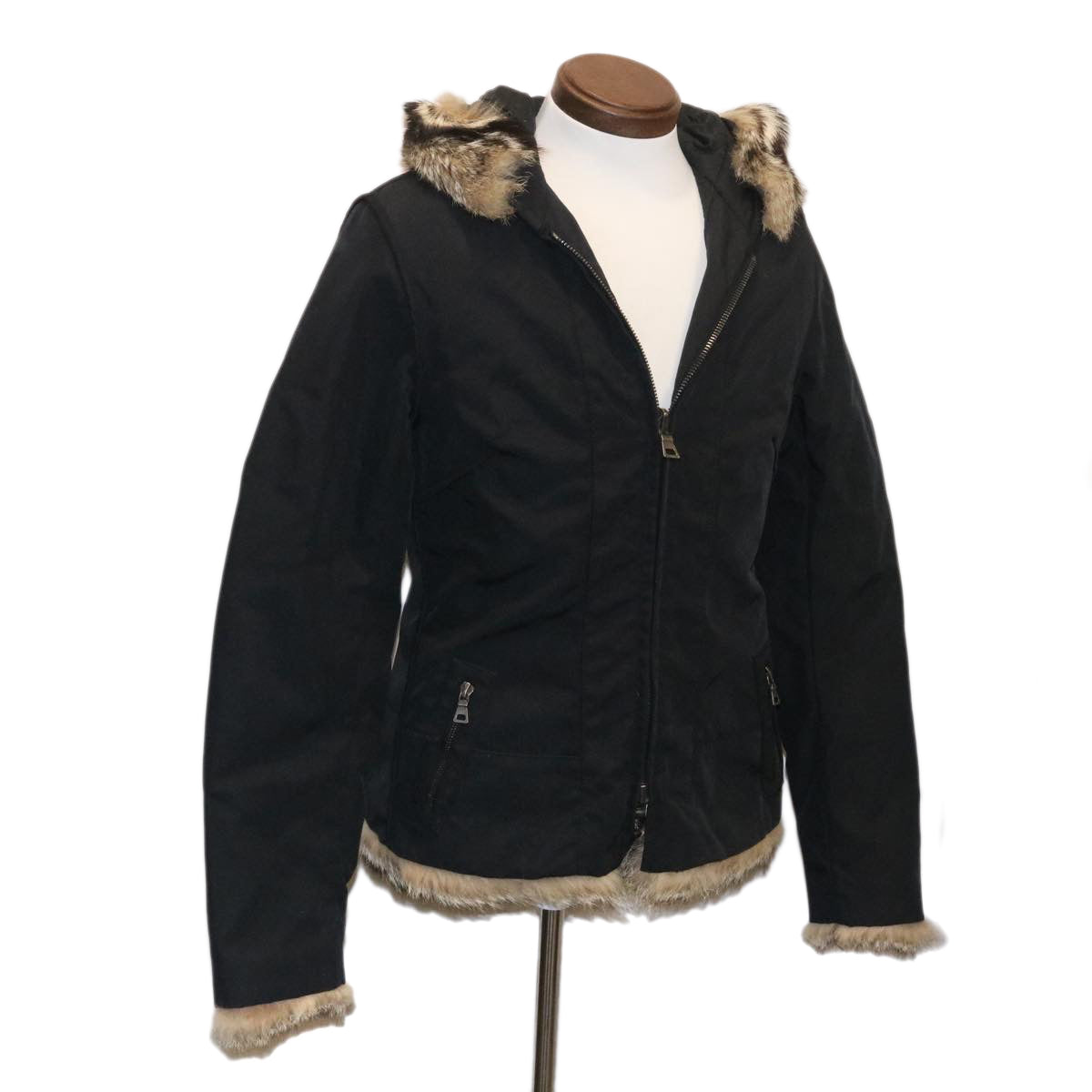 PRADA Sports Coat Jacket Polyester Black Auth ar6513