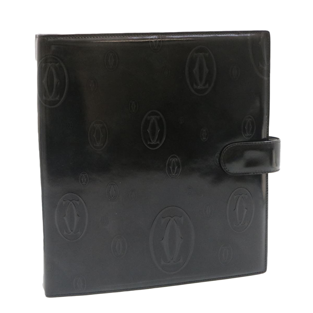 CARTIER Day Planner Cover Enamel Black Auth ar6515