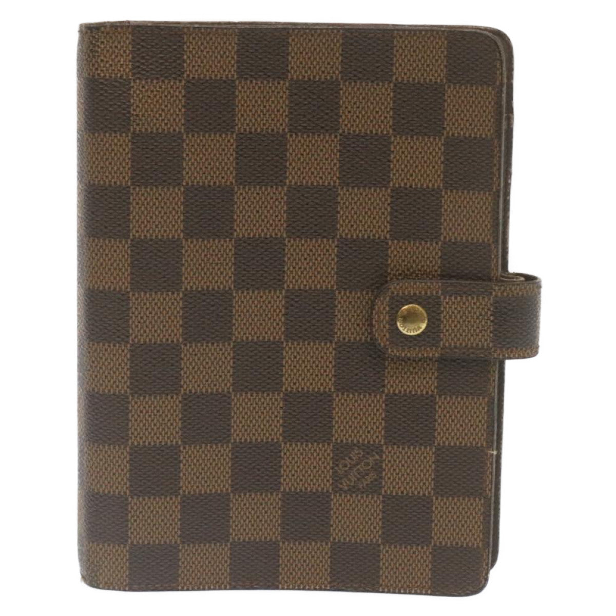 LOUIS VUITTON Damier Ebene Agenda MM Day Planner Cover R20935 LV Auth ar6536