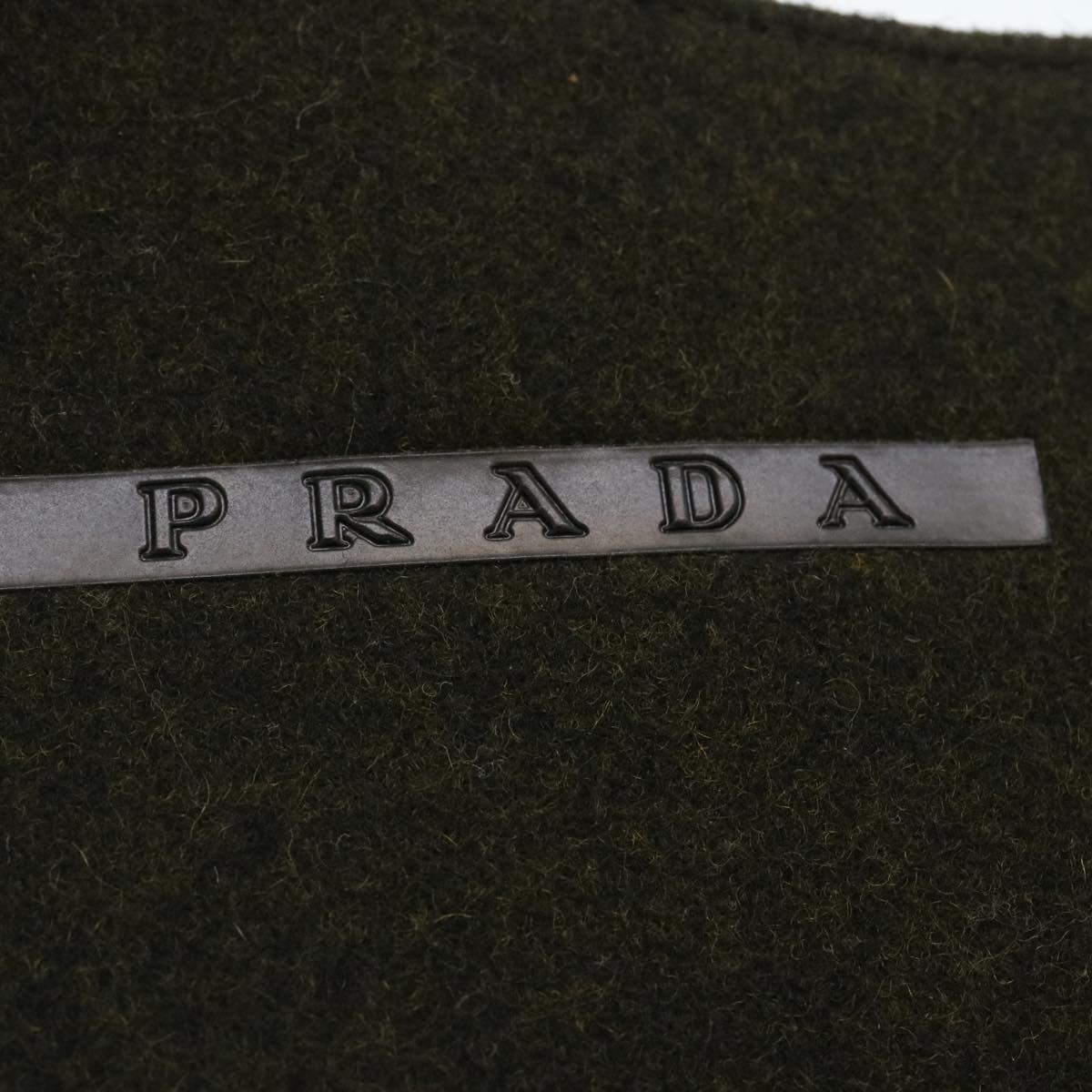 PRADA Hand Bag Wool Green Auth ar6668