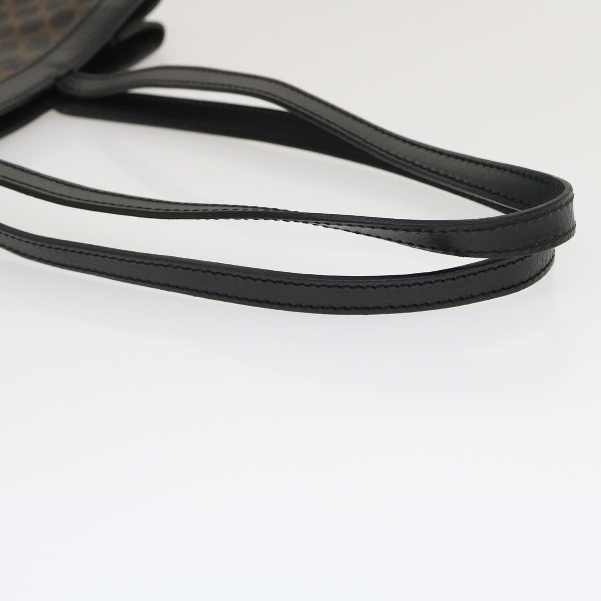 CELINE Macadam Canvas Tote Bag PVC Leather Black Brown Auth ar6808