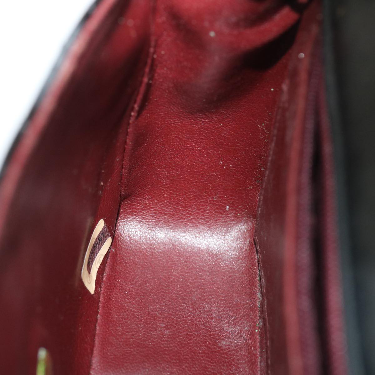 CHANEL Mini Matelasse Chain Flap Shoulder Bag Enamel Black Gold CC Auth ar6839A
