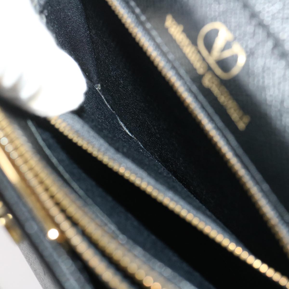VALENTINO Hand Bag Leather 2way Black Auth ar6927