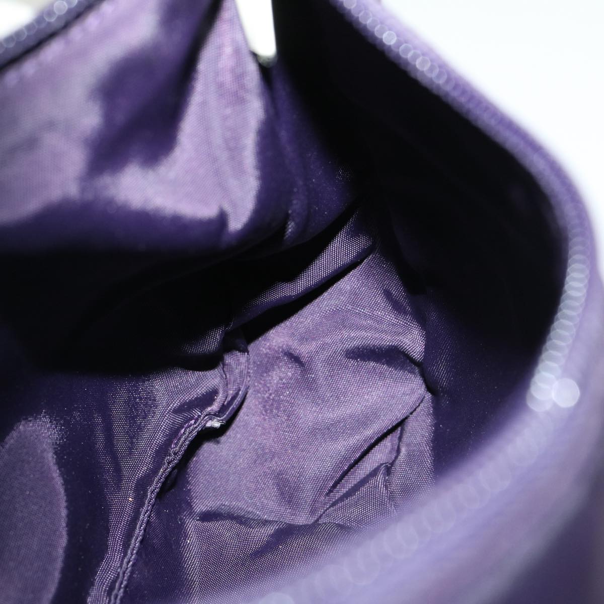 PRADA Pouch Hand Bag Nylon Purple Auth ar7044