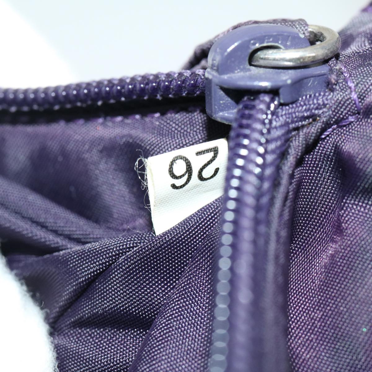 PRADA Pouch Hand Bag Nylon Purple Auth ar7044