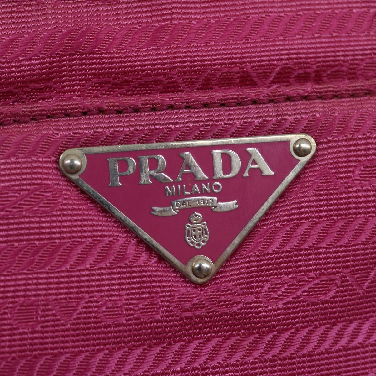 PRADA Hand Bag Nylon Pink Auth ar7046