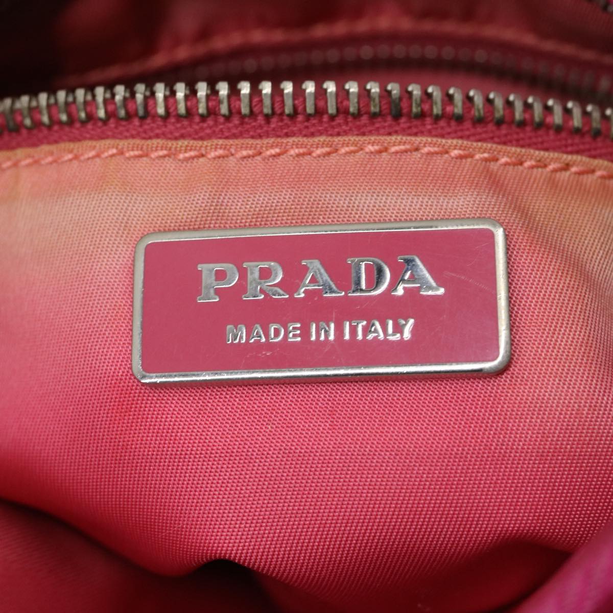 PRADA Hand Bag Nylon Pink Auth ar7046