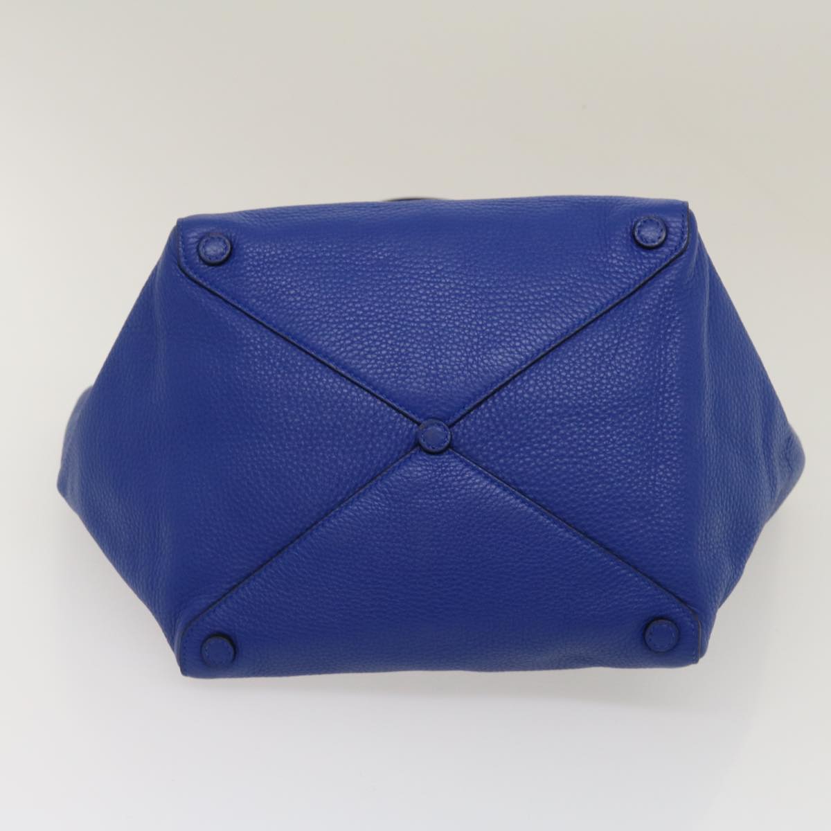 PRADA Tote Bag Leather Blue Auth ar7059
