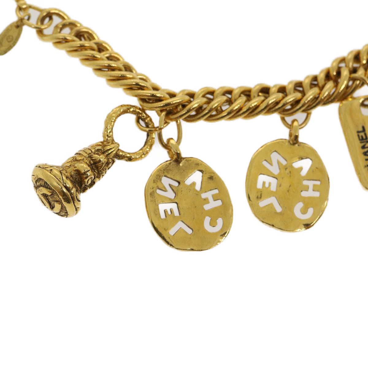 CHANEL Bracelet metal Gold CC Auth ar7066
