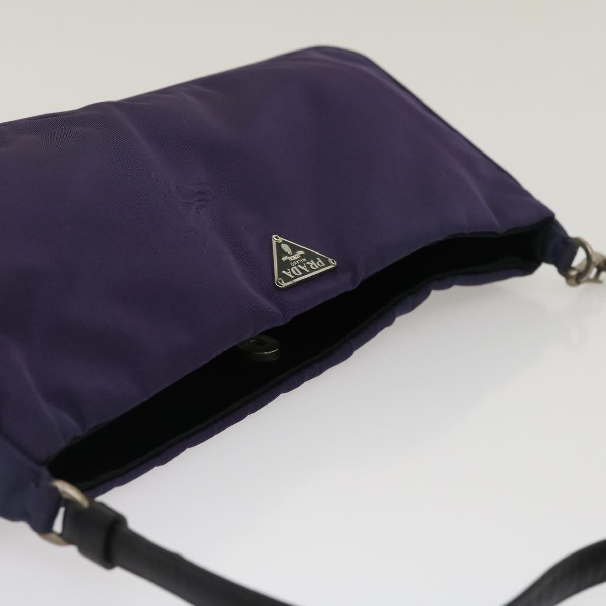 PRADA Accessory Pouch Nylon Purple Auth ar7076