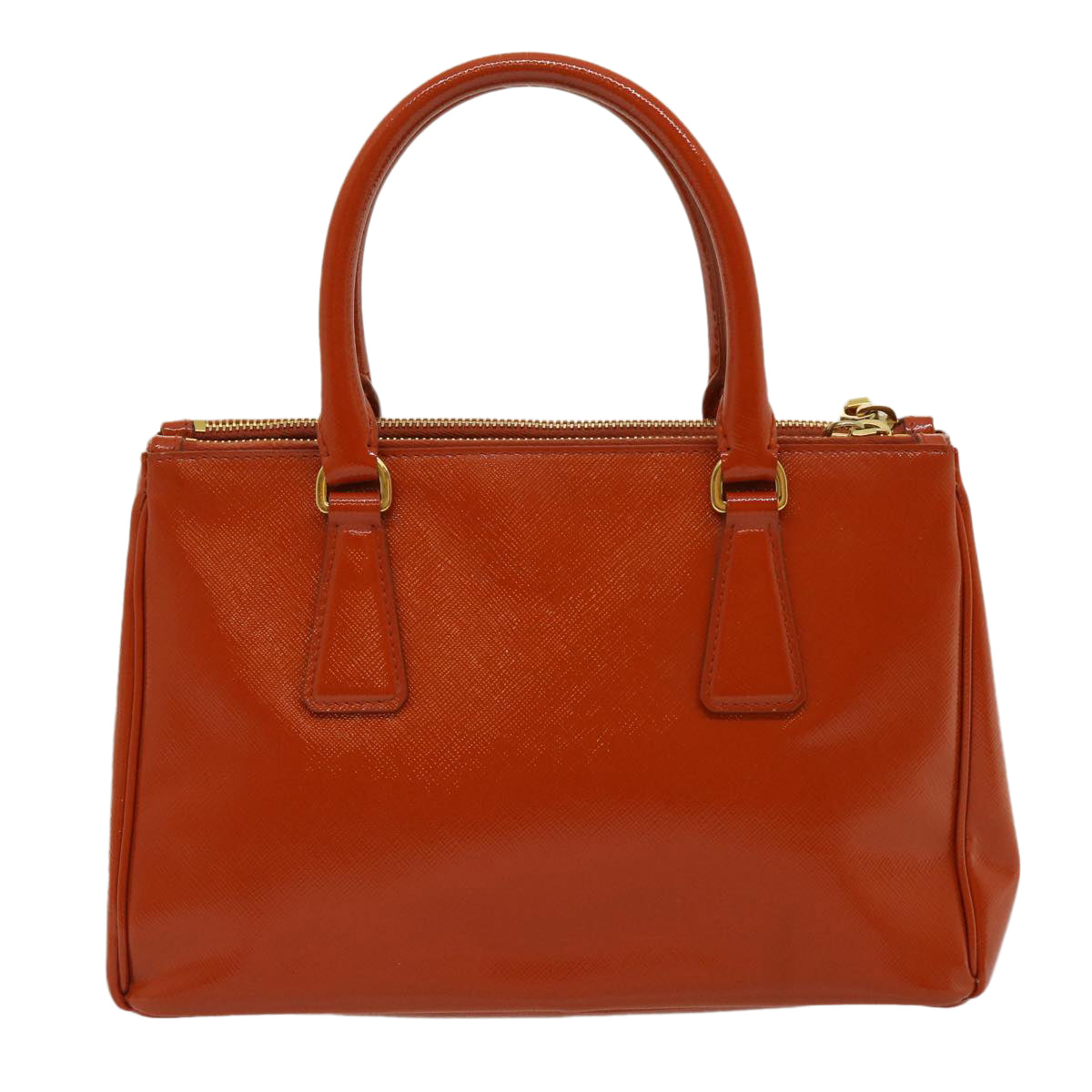 PRADA Hand Bag Safiano Leather 2way Orange Auth ar7087 - 0