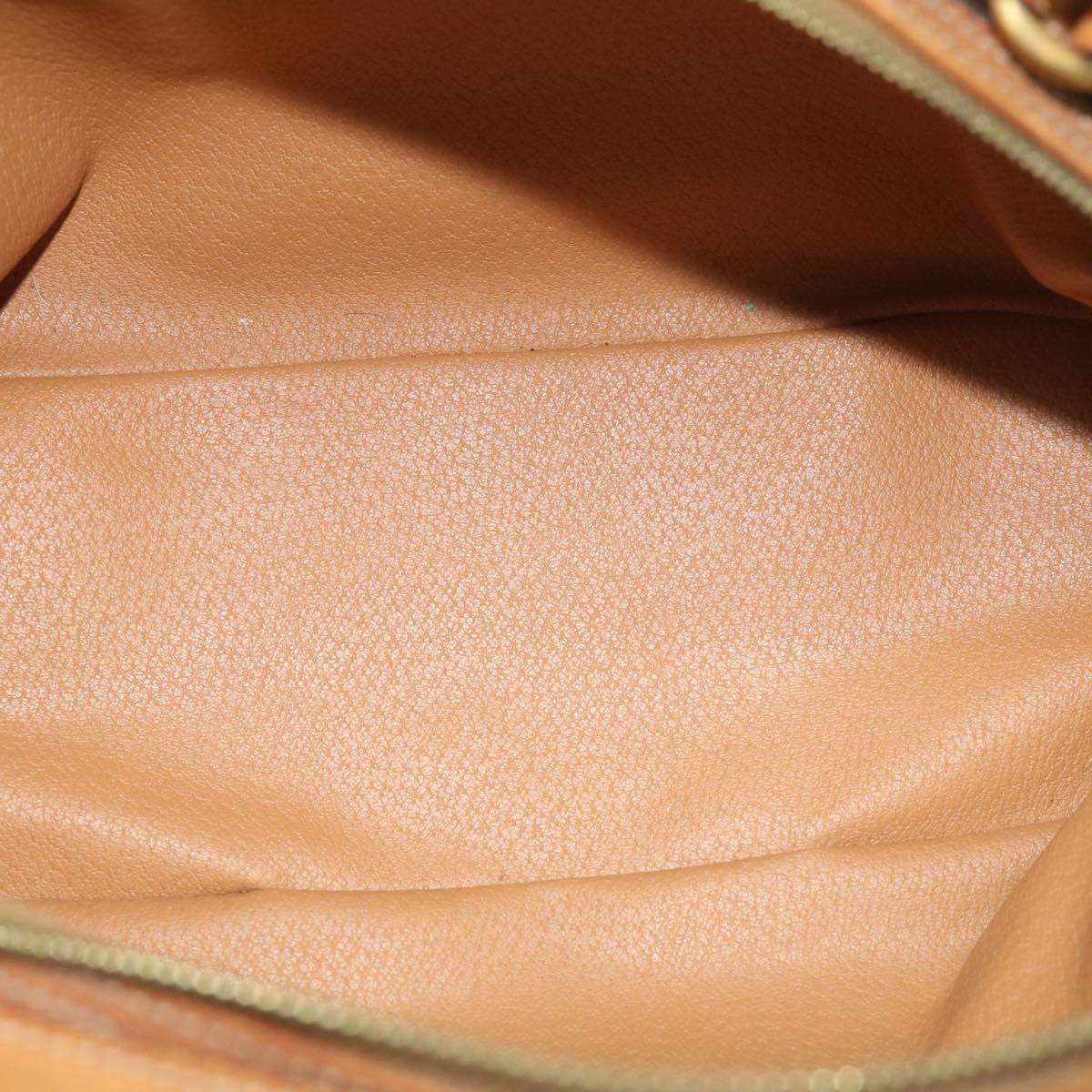 CELINE Macadam Canvas Hand Bag PVC Leather Brown Auth ar7121