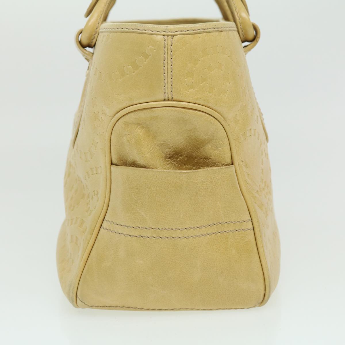 CELINE Boogie Bag Shoulder Bag Leather Beige Auth ar7127