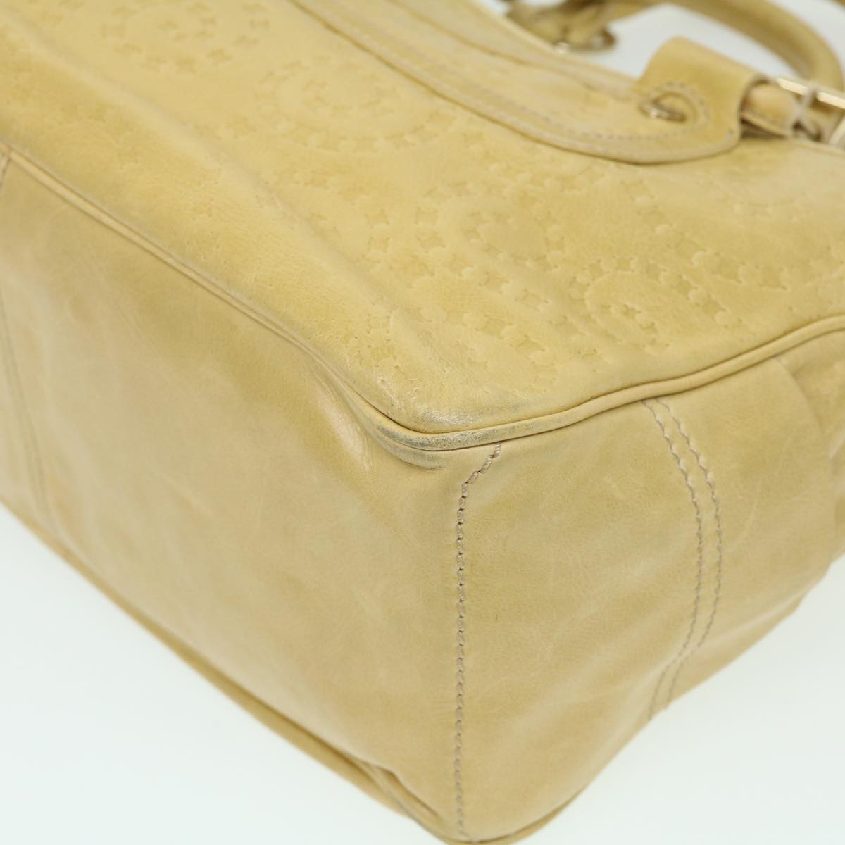 CELINE Boogie Bag Shoulder Bag Leather Beige Auth ar7127