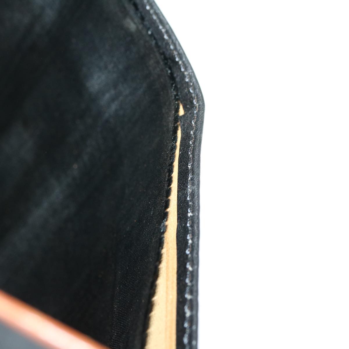 CELINE Clutch Bag Leather Black Auth ar7220