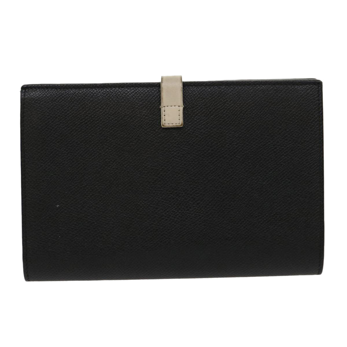 CELINE Wallet Leather Black Auth ar7241