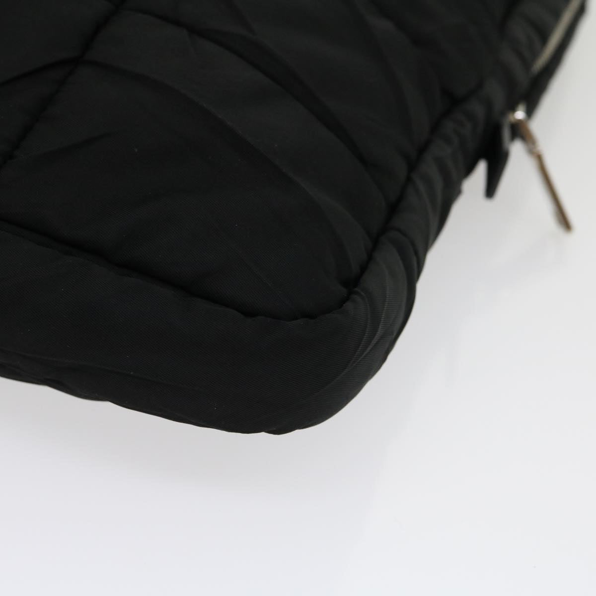 PRADA Hand Bag Quilted nylon Black Auth ar7373