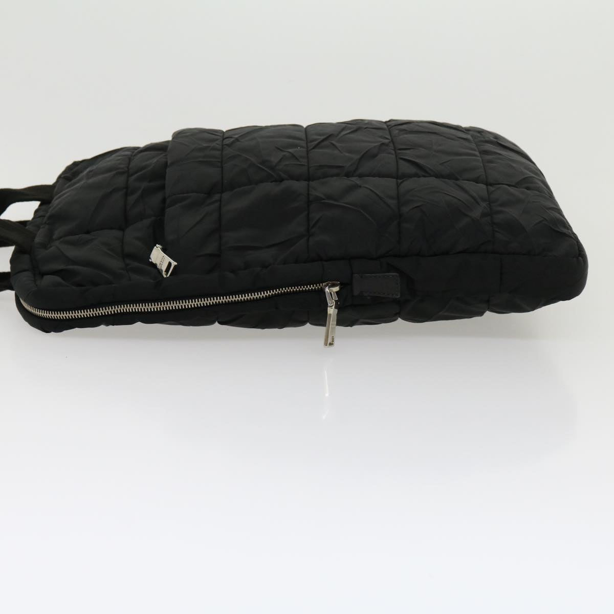 PRADA Hand Bag Quilted nylon Black Auth ar7373