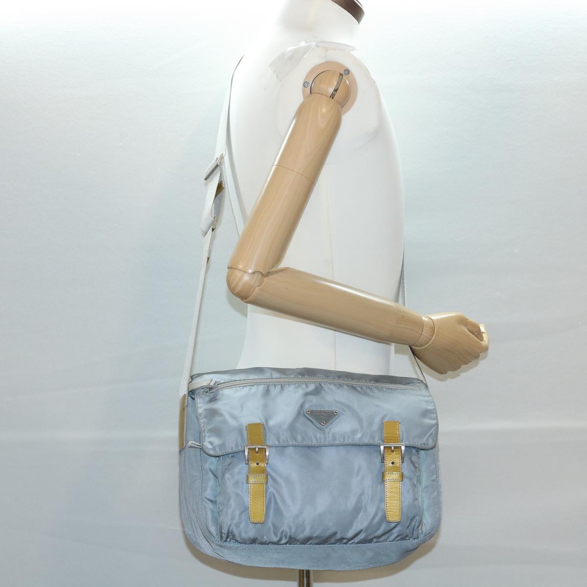 PRADA Shoulder Bag Nylon Blue Auth ar7448